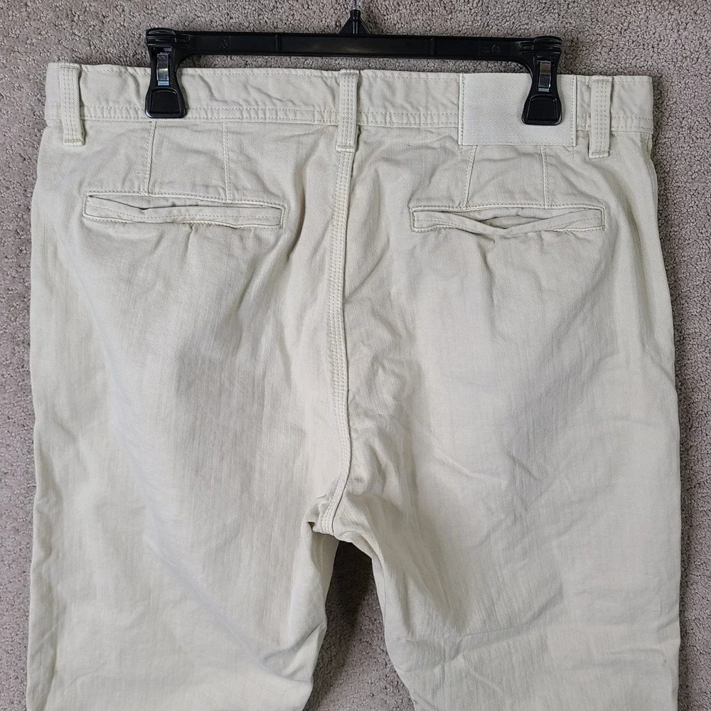 Banana Republic Pants Mens 35S Beige Relaxed Tapered Fit Cotton Casual Chino
